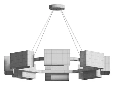 Ripple Glass Round Chandelier 3D model