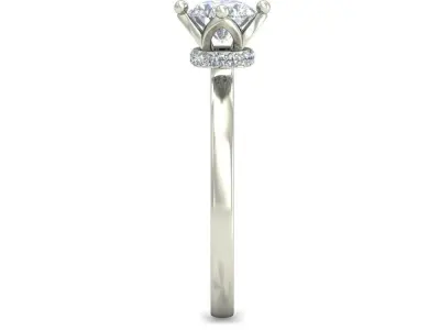 Light Weight White Gold Diamond Ring  -VJR36 3D print model