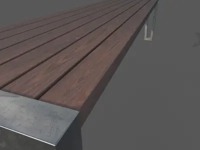 Bench Low-poly 3D model