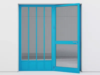 Aluminium door 347 3D model