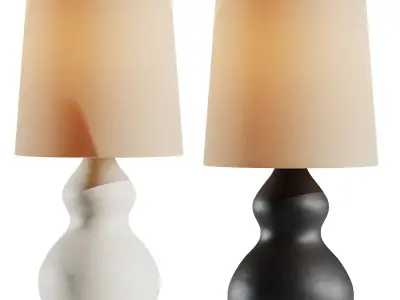 West Elm Modern Gourd Table Lamps 3D model