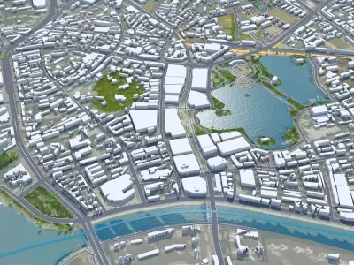 Wuhu Anhui China 40km AI Low-poly 3D model
