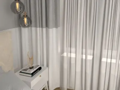 loft room in beige colors 3D model