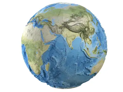 Earth Geographic Globe Low-poly 3D model