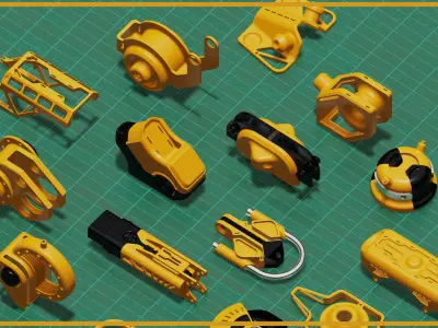 Sci-Fi Hard Surface KITBASH 50 DETAILS 3D model purchase