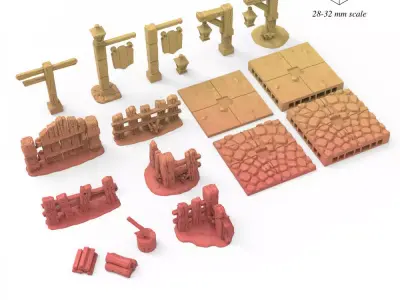 Town Streets set 3D print model