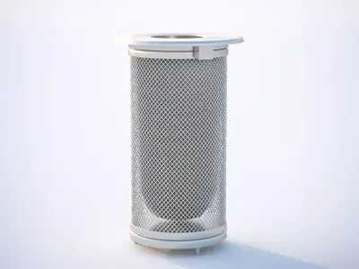 Trash bin made of metal mesh 3D model