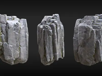 Realistic Looking Modular Cliffs and Rocks BLENDER Low-poly 3D model