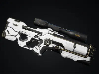 Rifle Sci Fi Low-poly 3D model
