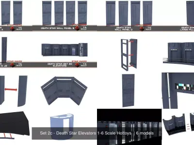 Set 2c - Death Star Elevators 1-6 Scale Hottoys  3D Model Pack
