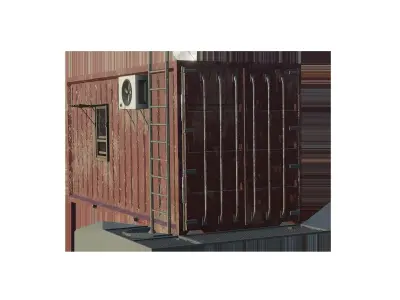 Dystopian Container Buildings - Gameready - 4K Textures Low-poly 3D model