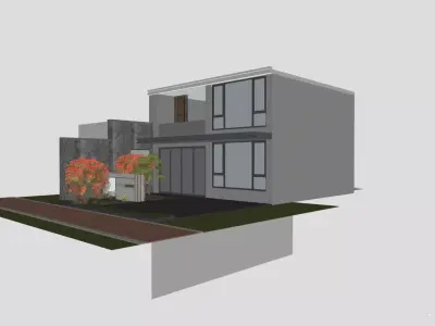 High Precision Villa Courtyard Entrance Bundle Building Scenic 3D model