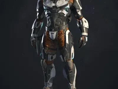 Lunar Suit - PBR Sci-Fi Character Low-poly 3D model