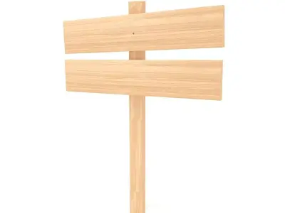 Wooden Signboard 3D model