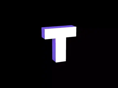Led Light Sign letter T 3D print model