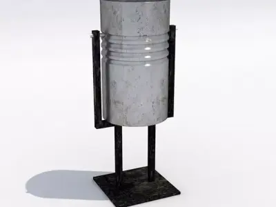 Street trash can- 7 3D model