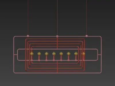 Metro Rectangular Chandelier 3D model