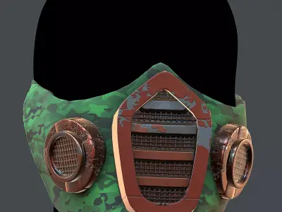 Gas mask helmet 3d model scifi Low-poly  Low-poly 3D model