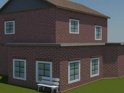 Model 16 Two Stories House Free 3D model