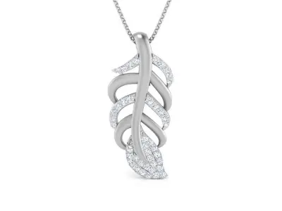 Wispy Leaf Pendant 3D print model