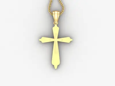 Light Gold 18K Cross Pendant 2CP041 3D print model