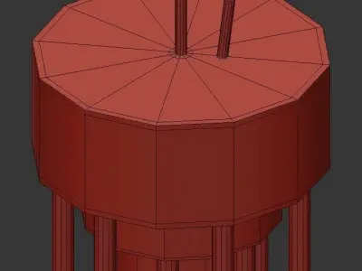 Lightweight modern chandelier with branches hanging from it 3D model