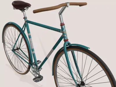 Bicycle Vintage - PBR Game Ready Low-poly 3D model