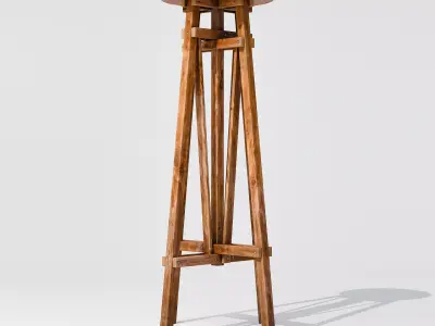 Constructivist Barstool Low-poly 3D model