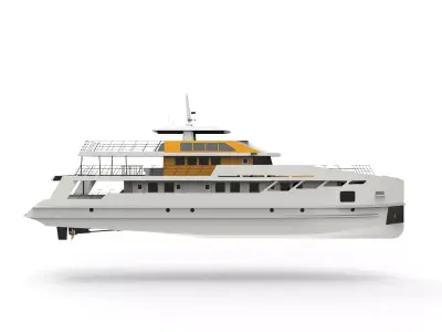 white yacht 3D model