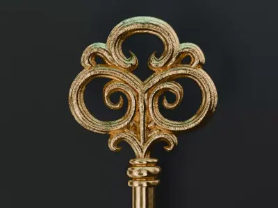 Gold Vintage Key 3D model
