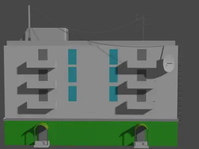 Low-Poly Houses building Low-poly 3D model