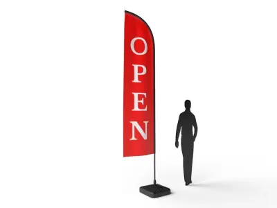 Banner Flag 01 Low-poly 3D model