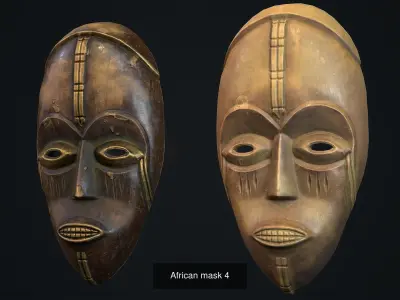African tribal mask collection  3D Model Pack