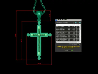 Cross Light Gold 4CP096 3DM STL 3D print model