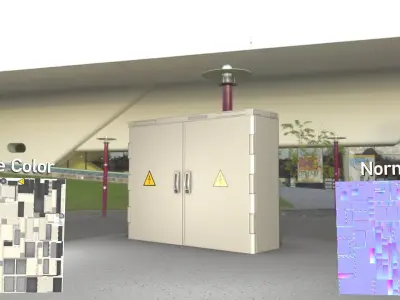 Electrical Distribution Cabinet 1  Low-poly 3D model