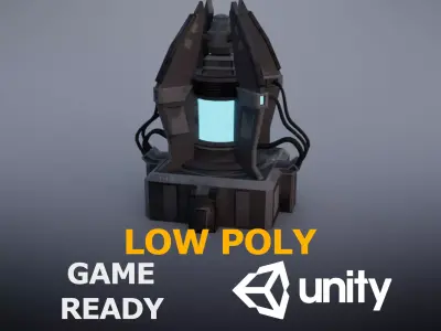 Generator futuristic lamp Low-poly 3D model