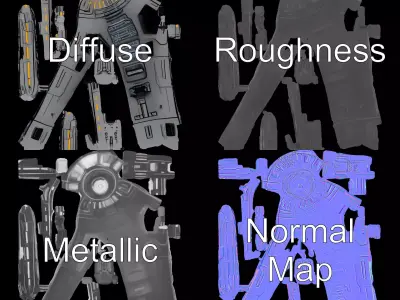 Futuristic SciFi Device model pack Low-poly 3D model purchase