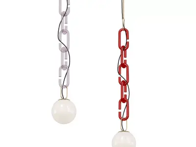 CHAIN pearl and dangle earrings 3D model