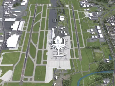 Columbus - John Glenn Airport Low-poly 3D model