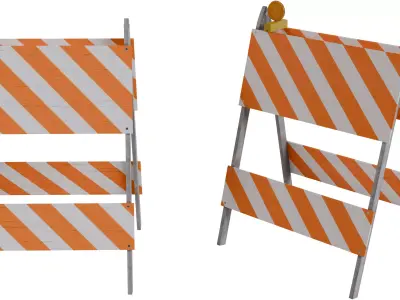 Road Barrier 01 Low-poly 3D model