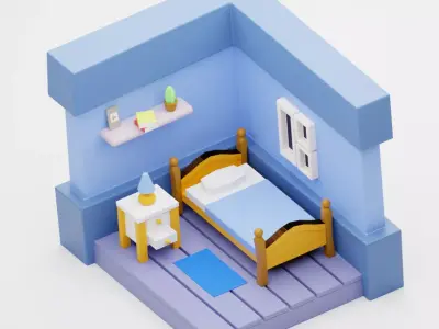 Toy Bedroom Free low-poly 3D model
