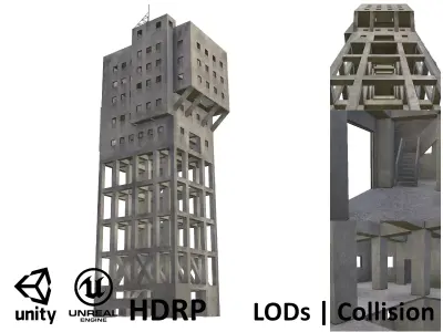 Game-ready Anti-Zombie Fortress - Shime coal mine  Low-poly 3D model