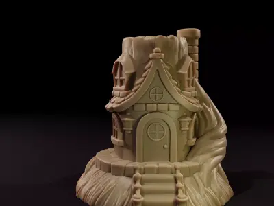 Enchanted Tree Stump Fairy House 3D Printable Model 3D print model