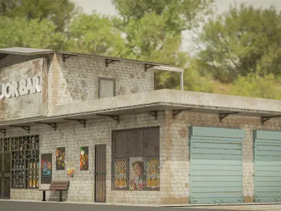 Liquor Grocery Outdoor Design 3D model