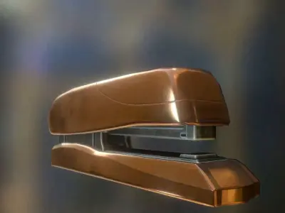 Stapler Rigged And Animated Copper Version Low-poly 3D model
