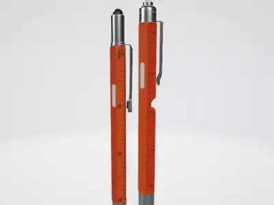 Multifunction Pen Set with Stylus Low-poly 3D model