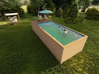container swimming pool Free low-poly 3D model