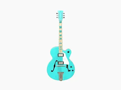 Electric Guitar J04 Light Blue - Music Instrument Design Low-poly 3D model