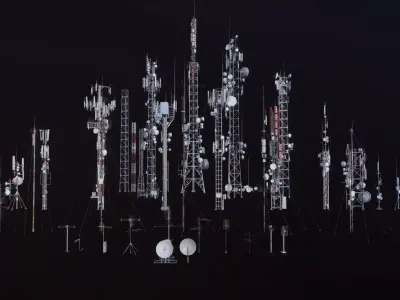 antennas-collection Low-poly 3D model