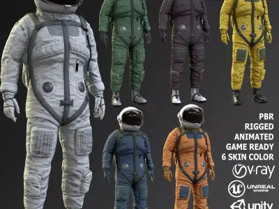 CS01 Space Suit Low-poly 3D model